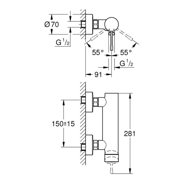 Baterie dus negru Essence GRO25252KF1 Grohe - Img 3