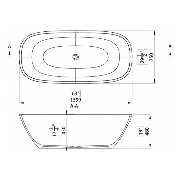 Cada freestanding ARONA fara preaplin MRM631262160003 Cast Marble - Img 3
