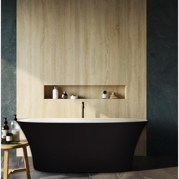 Cada freestanding neagra, ovală din acril, 170x78 cm, Ralu MB20BLK, Becrisa - Img 2