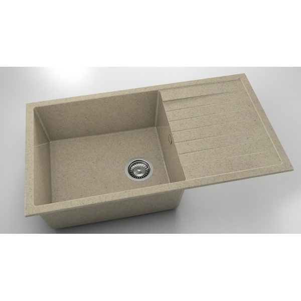 Chiuveta bucatarie dreptunghiulara bej 90x49cm cu o cuva Fat 229