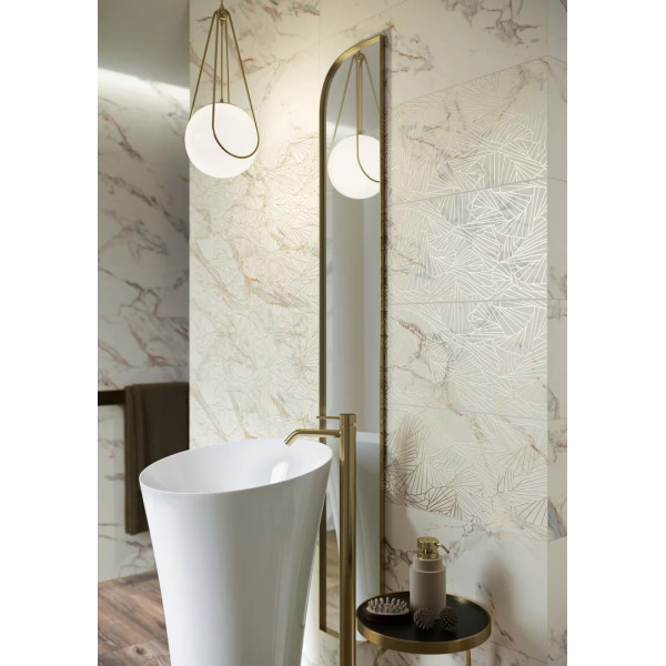 Faianta SERENE BIANCO alba, rectificata, baie bucatarie 25x75cm Paradyz - Img 2