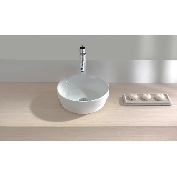 Lavoar baie pe blat Circle, rotund alb din ceramica 39,5cm 0433001 Gala - Img 3