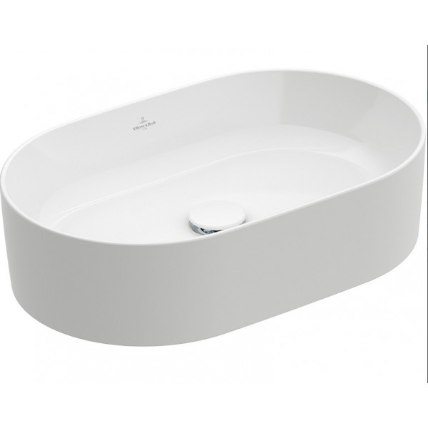 Lavoar baie pe blat Collaro, oval alb din ceramica 56x36cm Villeroy&amp;Boch - Img 2