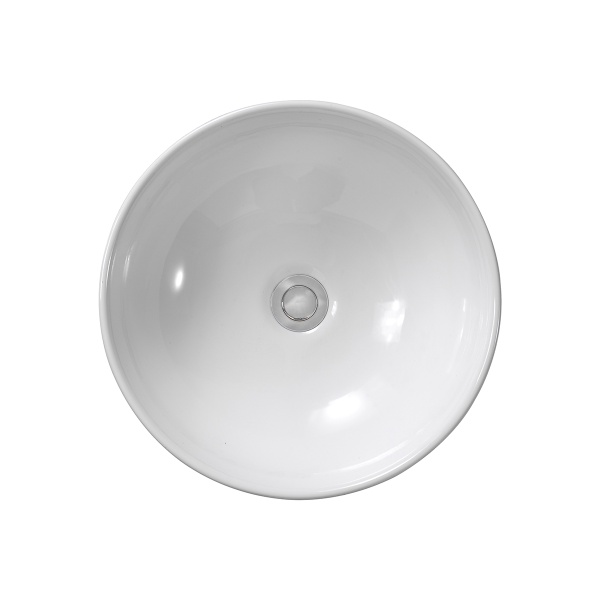 Lavoar baie pe blat Elegance, rotund, alb, din ceramica, 38 x 38 x 13 cm, Anahita - Img 3