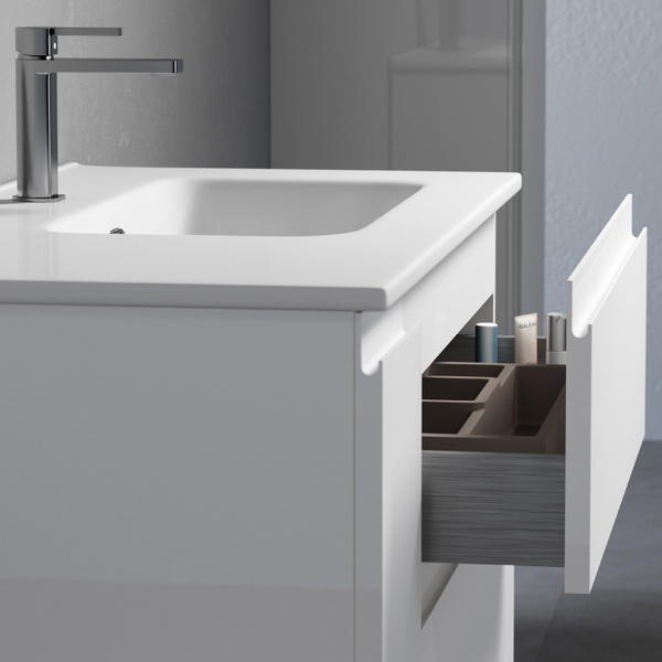 Mobilier cu lavoar alb lucios Viena 90cm Coycama - Img 2