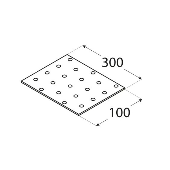 Placa perforata 300 x 100 x 2 mm - Img 2