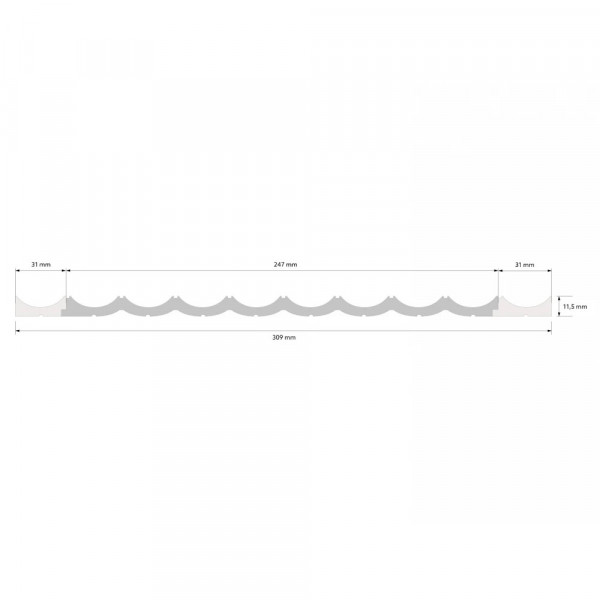 Riflaj WP002 Lumio 270x24,7cm alb vopsibil - Img 2