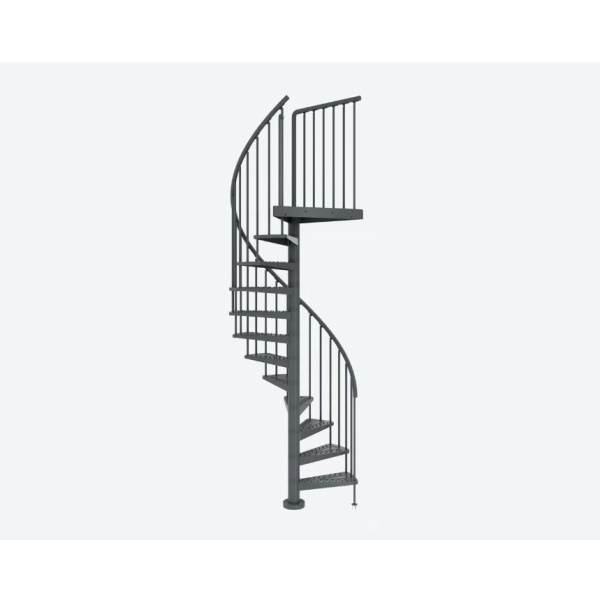 Scara in spirala din otel antracit diametru 125cm 14+1 trepte Toronto Dolle - Img 3