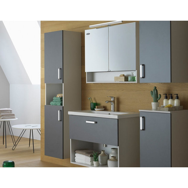 Set mobilier suspendat si lavoar Evelin 65 cm Grafit