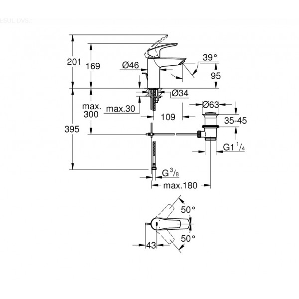Baterie lavoar Eurosmart New S-size Grohe 33265003 - Img 3
