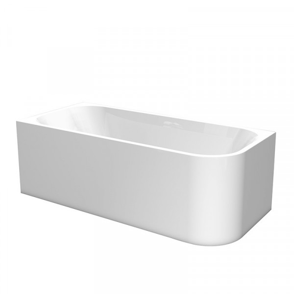 Cada freestanding pe colt stanga, Maugli, alba din acril, 150x75 cm, Florida - Img 2