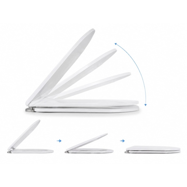 Capac WC Beauty alb, soft close, duroplast Anahita, 44,5 x 36,5 cm - Img 4