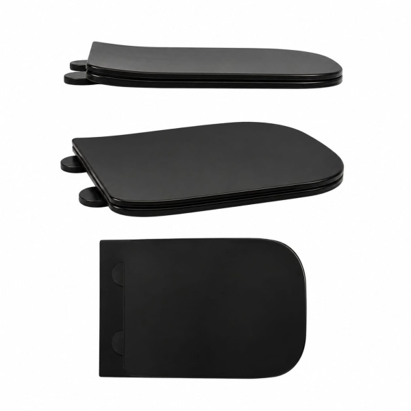 Capac WC Recall negru mat,soft close, duroplast Anahita, 44,5 x 34,5 cm - Img 3