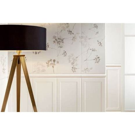 Decor MILD GARDEN 2 3 ELEMENTE 74.8x89.8, interior, baie-bucatarie, rectificat, model floral alb-bej mat, Tubadzin - Img 3