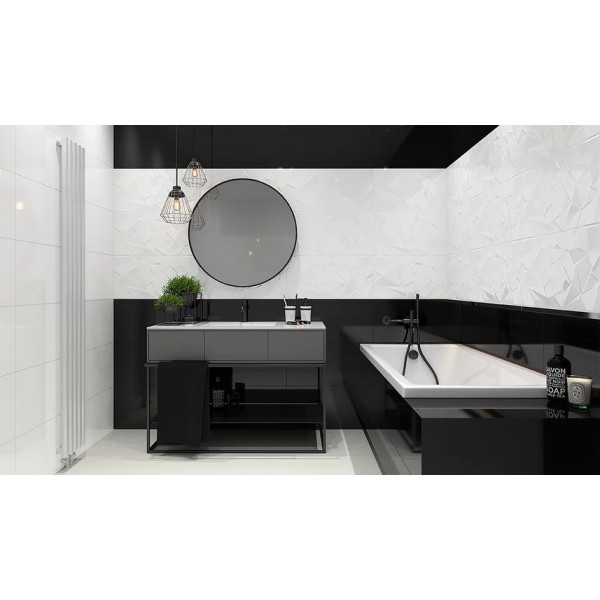 Faianta SYNERGY BIANCO SCIANA B STR, baie/bucatarie, interior, alb lucios 30X60cm - Img 2
