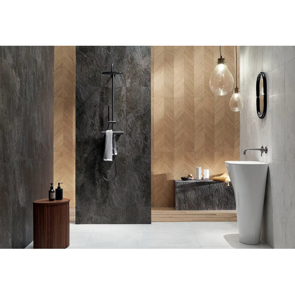 Gresie SEDONA WHITE 59.8x59.8cm, interior-exterior, tip piatra, rectificat, alb murdar, Tubadzin - Img 2