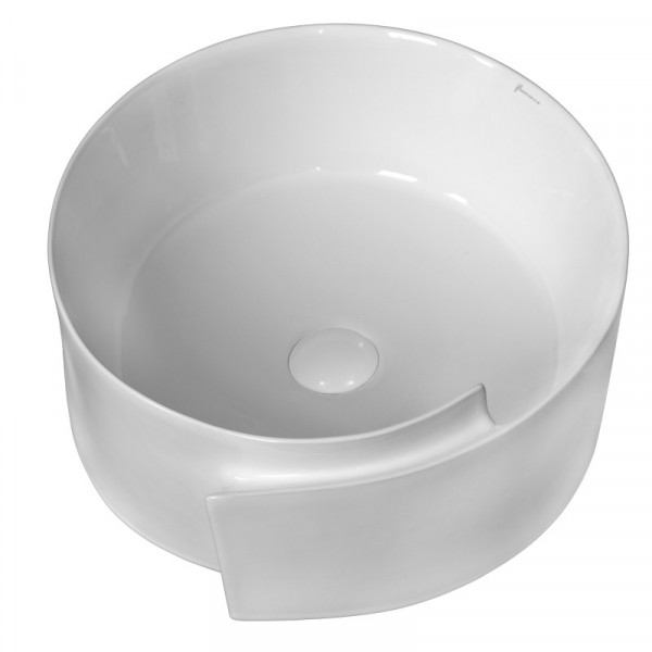 Lavoar baie pe blat AMOR ROTUND, alb din ceramica, 44x43x16.5cm 8046 Fluminia - Img 4
