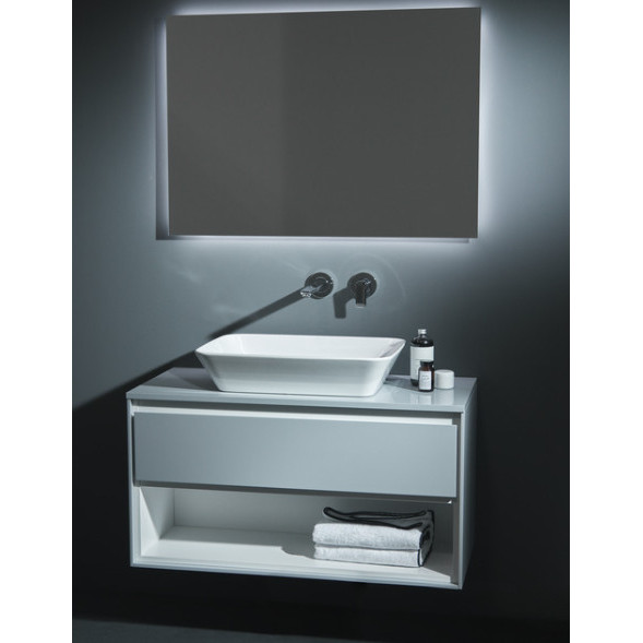 Lavoar baie pe blat Connect air, asimetric alb din ceramica Ideal Standard - Img 5
