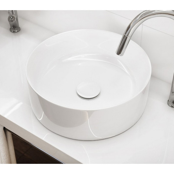 Lavoar baie rotund pe blat Crea 38cm Cersanit K114-020 - Img 3