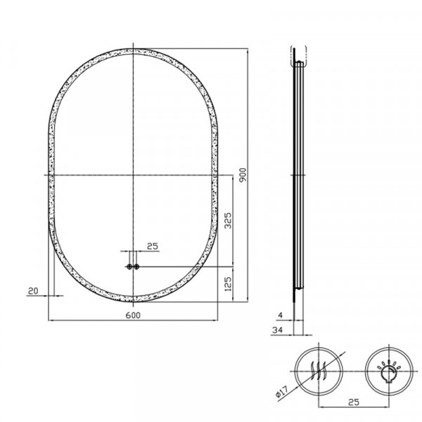 Oglinda Dali ovala cu iluminare LED, 3 culori Fluminia - Img 3