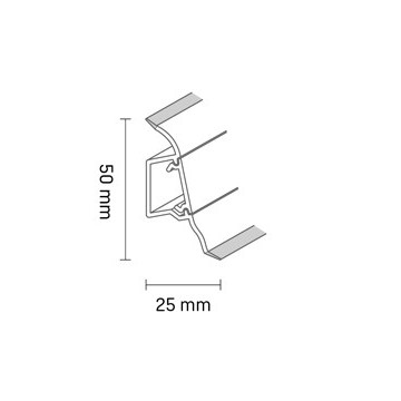 Plinta universala cu sistem pat cablu SLK 50 W280 STEJAR COTTAGE 2.5m Dollken - Img 2
