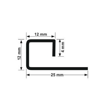 Profil patrat din inox lucios PQQ 120.84 2.5ML/BUC - Img 2