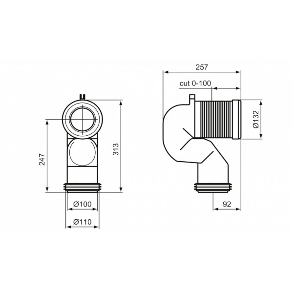 Racord scurgere 90 (160-200 MM) T002667 - Img 2