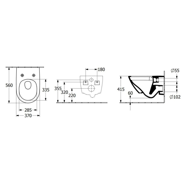 Set vas WC suspendat Subway 3.0 TwistFlush cu capac inchidere lenta, finisaj CeramicPlus 4670TSR1 Villeroy&amp;Boch - Img 4