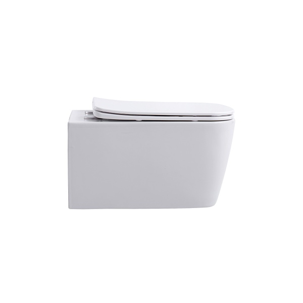 Vas WC suspendat Rimless cu capac Soft Close, alb, Recall, Anahita - Img 5