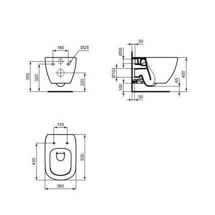 WC suspendat AquaBlade Tesi silk black T0079V3 - Img 4