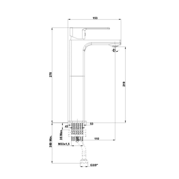 Baterie lavoar inalta Cubo cold start GAL3987100 Gala - Img 2