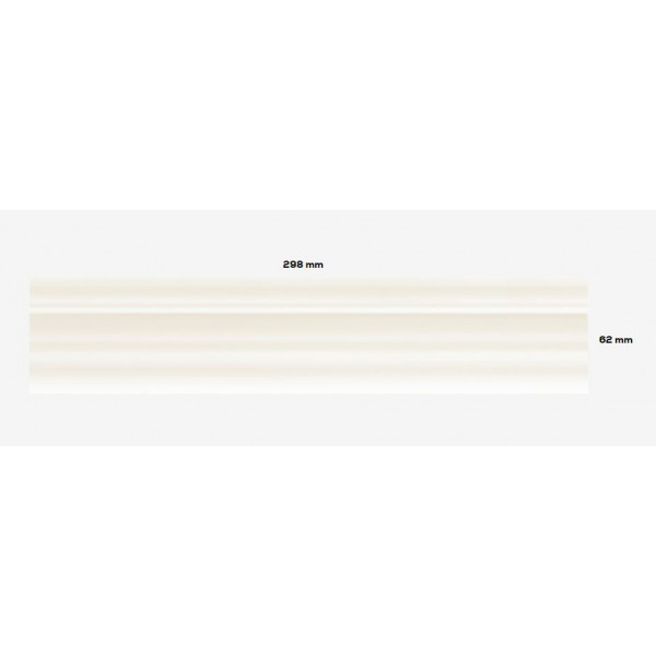 Brau ROYAL PLACE WHITE 2 6.2x29.8cm, interior, baie-bucatarie, rectificat, alb lucios, Tubadzin - Img 2