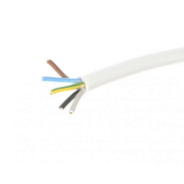 Cablu electric MYYM,HO5VV-F, 5X6 mm² alb la metru