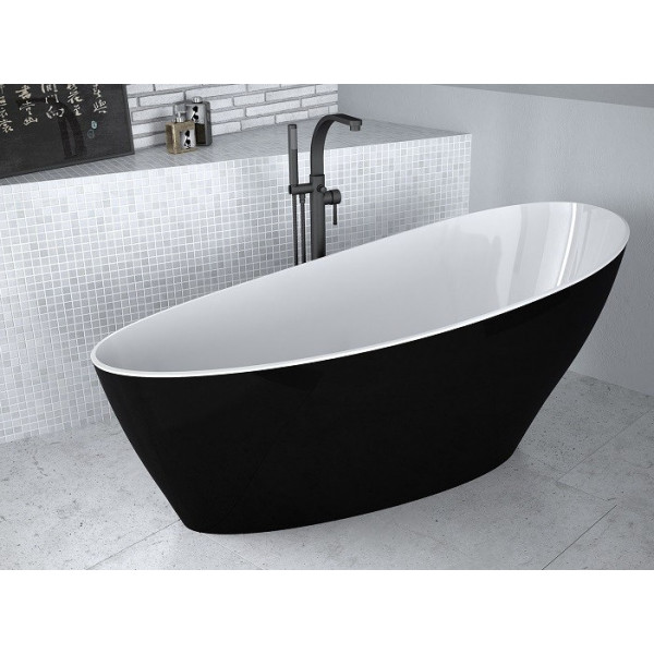 Cada freestanding ovala, 165x70 cm KEYA black&amp;white BSCWAM-165-KBW, Besco - Img 3
