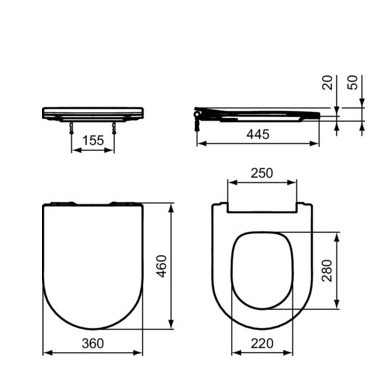 Capac WC BLEND CURVE soft-close subtire T520801 - Img 3