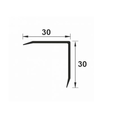 Cornier cu laturi tesite Negru oglinda din inox 30X30 LCI 300.139 2.44ML/BUC - Img 2