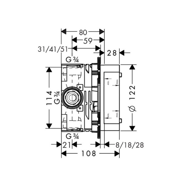 Corp IBOX universal incastrat 01800180 Hansgrohe - Img 3