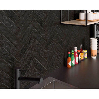 Faianta elevatie SCANDIANO NERO, interior/exterior, negru mat, tip caramida 6.6X24.5cm  - Img 2