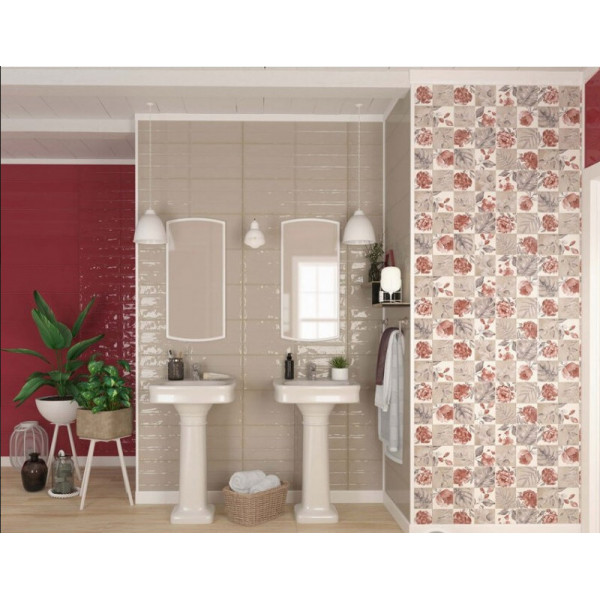 Faianta FAENZA RED PATCHWORK 4809 25.5x75.5cm - Img 3