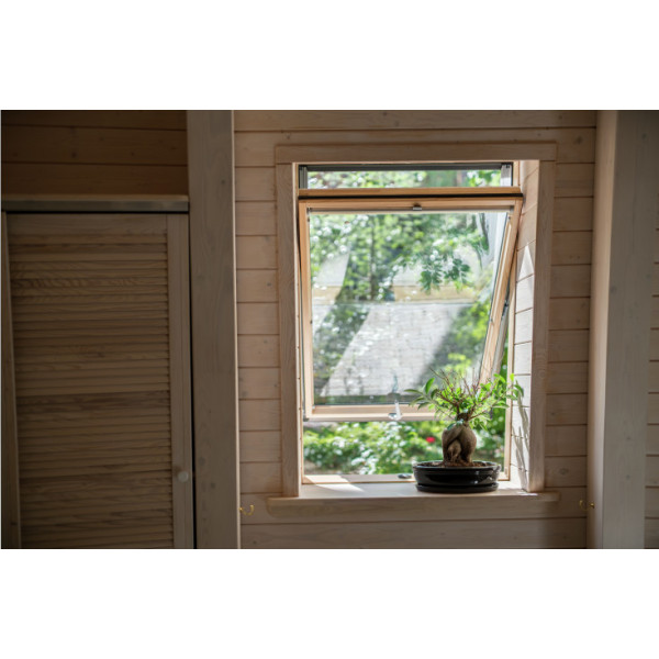 Fereastra de mansarda PVC/Lemn cu 3 sticle si deschidere in treimea superioara R79 THERMO WD - Img 4