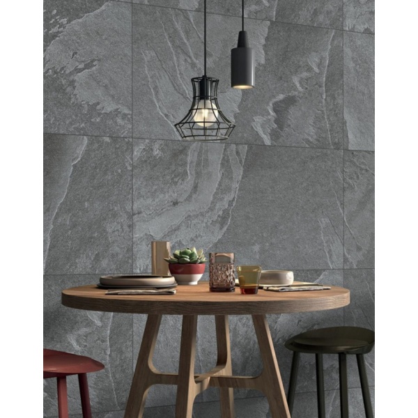 Gresie Tuna Rock grey mat portelanata, rectificata, interior-exterior, tip piatra 60X120 India - Img 2
