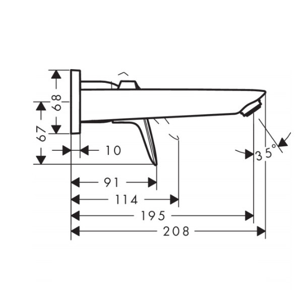 Ornament baterie lavoar perete LOGIS 71220000 Hansgrohe fara corp incastrat - Img 2