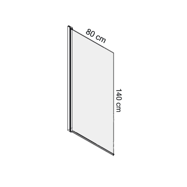 Paravan de cada pivotant Recall, sticla transparenta 6 mm, profil negru mat, 80 x 140 cm, Anahita - Img 2
