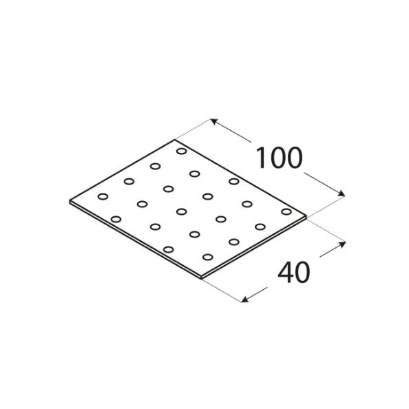 Placa perforata 100 x 40 x 2 mm - Img 2