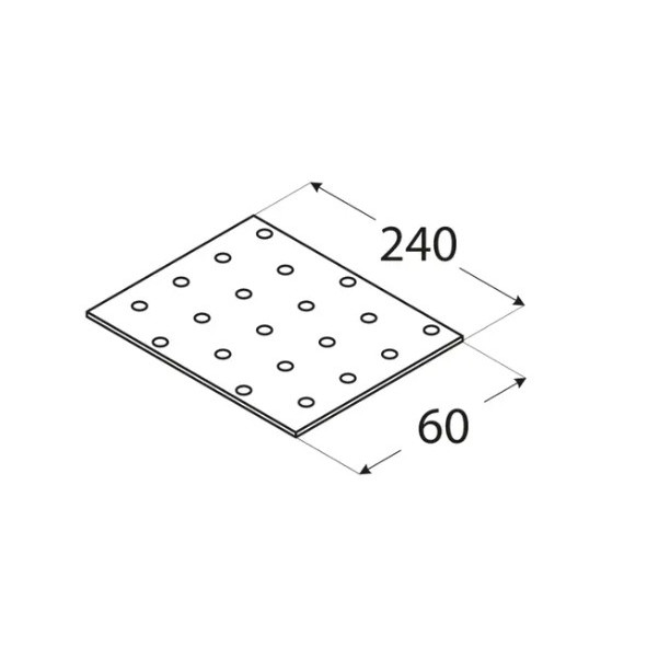 Placa perforata 240 x 60 x 2 mm - Img 2