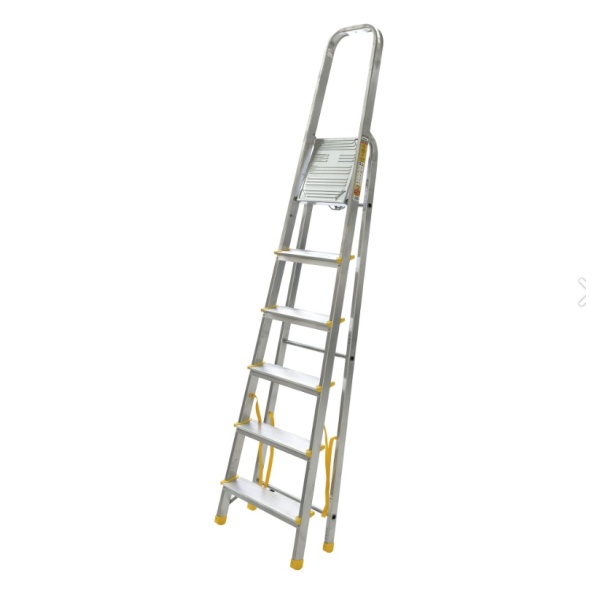 Scara aluminiu 1x6 trepte late cu urcare pe o parte 916 Alverosal - Img 3