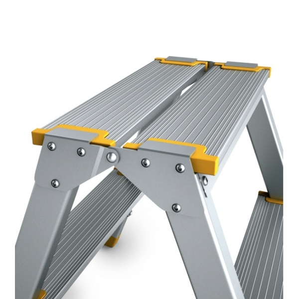 Scara aluminiu dubla 2x4 trepte late 964 Alverosal - Img 2