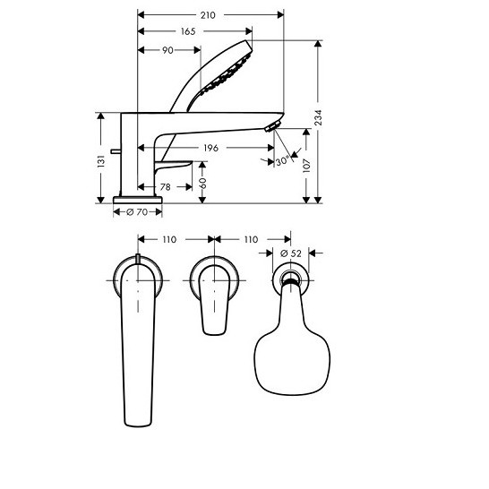 Set baterie cada Hansgrohe Talis E 71731000 - Img 2