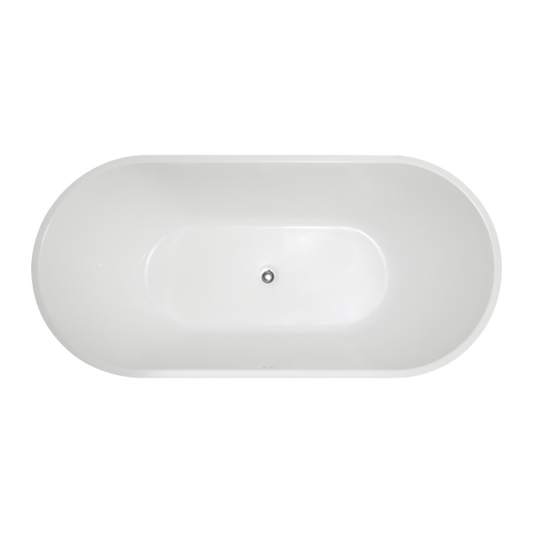 Set cada Art freestanding ovala, alba din acril, 172x81x58cm si bateria cada slimmer negru Eweca - Img 3