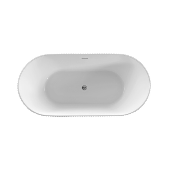Set cada Smart freestanding ovala, alba din acril, 172x81x58cm si baterie cada slimmer crom Eweca - Img 3